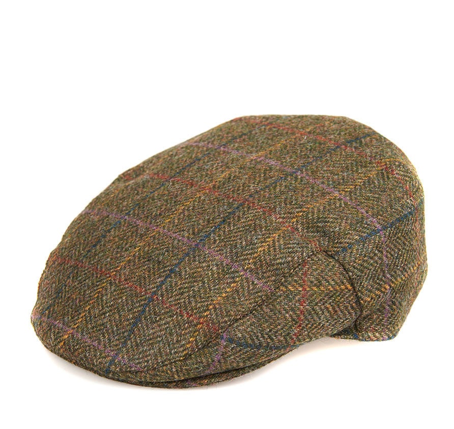 barbour tweed flat cap